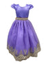 Girls Purple Embroidered Short Sleeved Flower Girl Dress 4-16 SophiasStyle.com